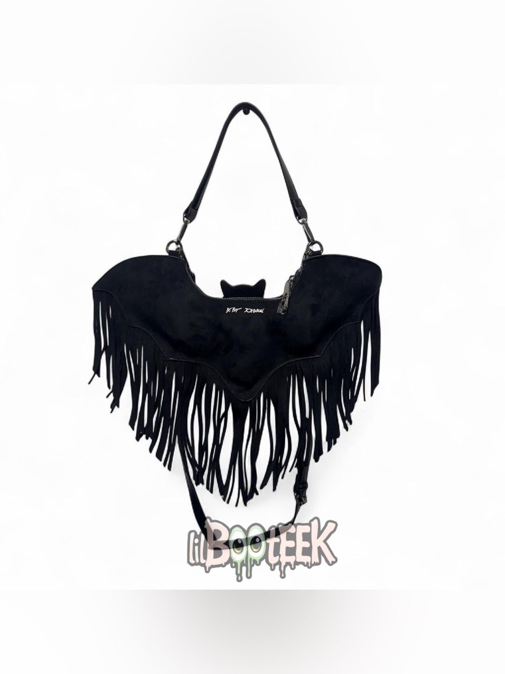 Betsey Johnson Halloween Black Fringe Bat Purse NEW VIRAL